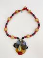 African old Koffi beads in bakelite, raw and varnished wooden beads, african glass beads