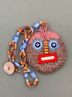 Front of Czech micro beads pendant