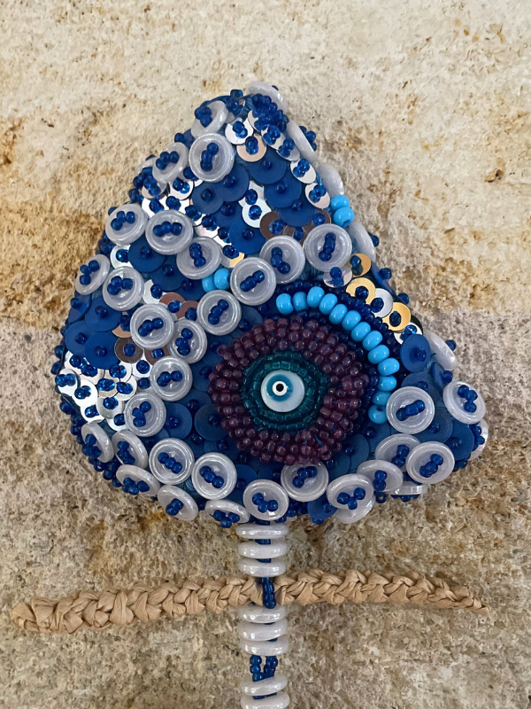 Bouton Ancien Ou Breloque Poisson Bleu - Mercerie Vintage - Lot 1 à 10 Pièces - Occasion