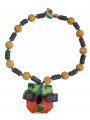 Set with coloured glass pendant and African pearls